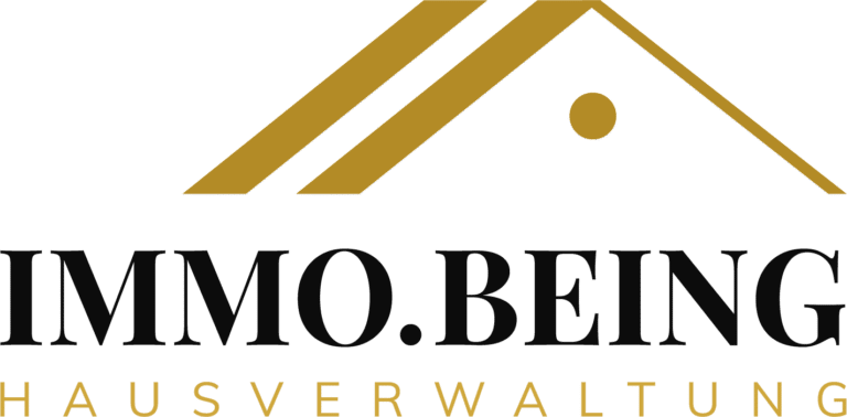 Logo Immo.Being Hausverwaltung schwarz und gold